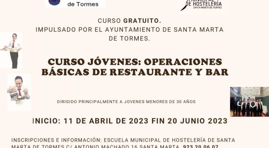 Nuevo curso de restaurante y bar para menores de 30 años