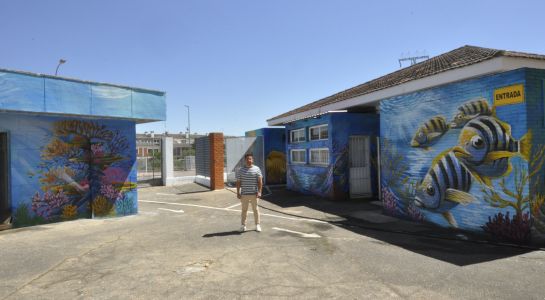 El Ayuntamiento acerca el universo marino a las piscinas con los nuevos murales de la taquilla, los vestuarios y la caseta de riego