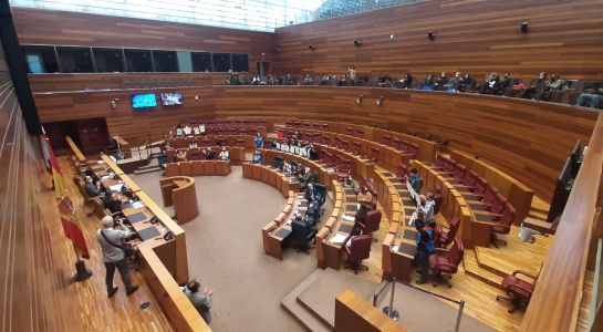 El representante infantil de Santa Marta, Víctor Galán, acude a su primer pleno autonómico en Valladolid