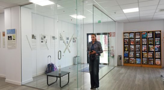 Nuevo vestíbulo acristalado en la Biblioteca Antonio de Nebrija
